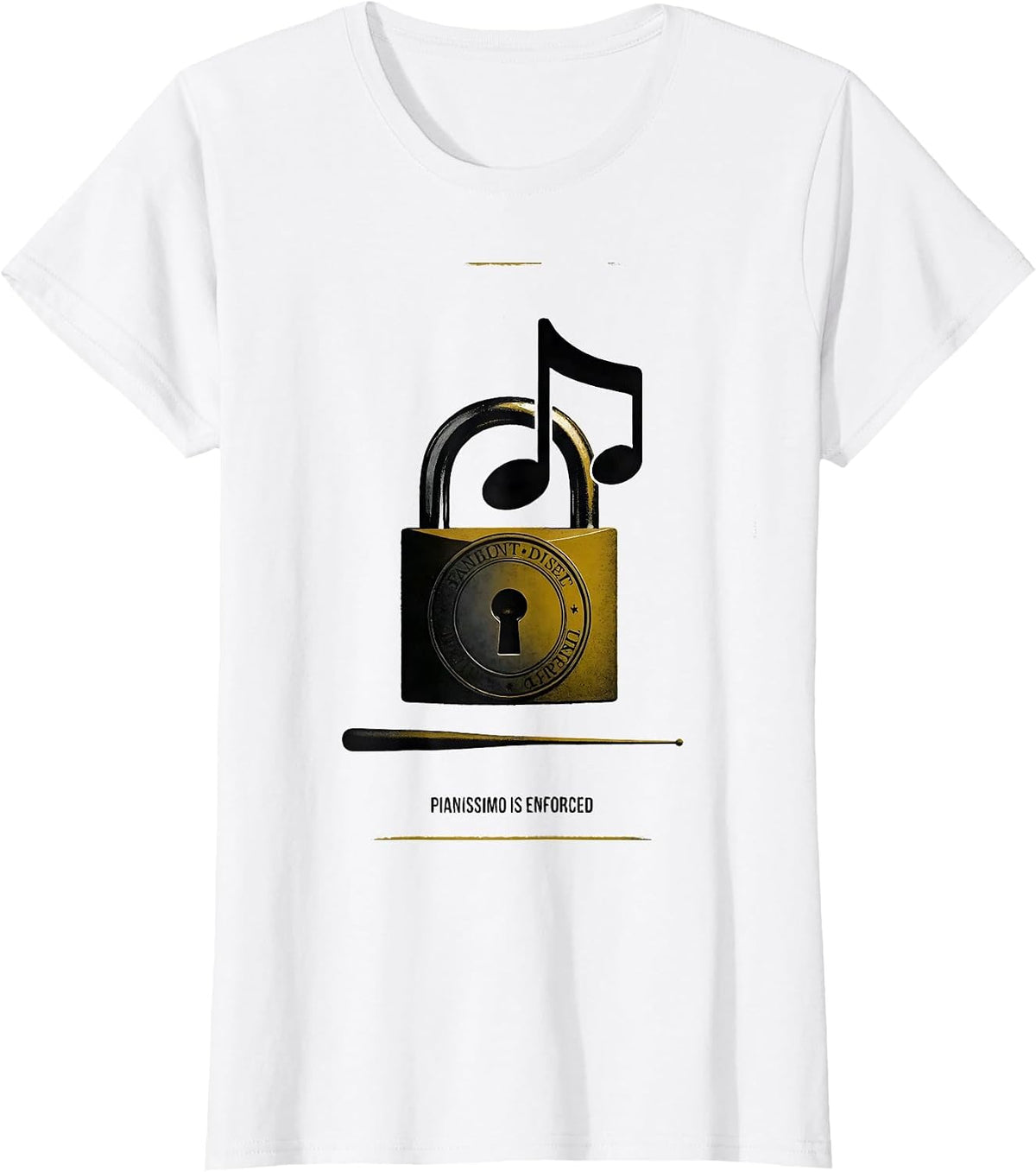 Pianissimo Is Enforced Funny Music Teacher Gift Humor T-Shirt - White