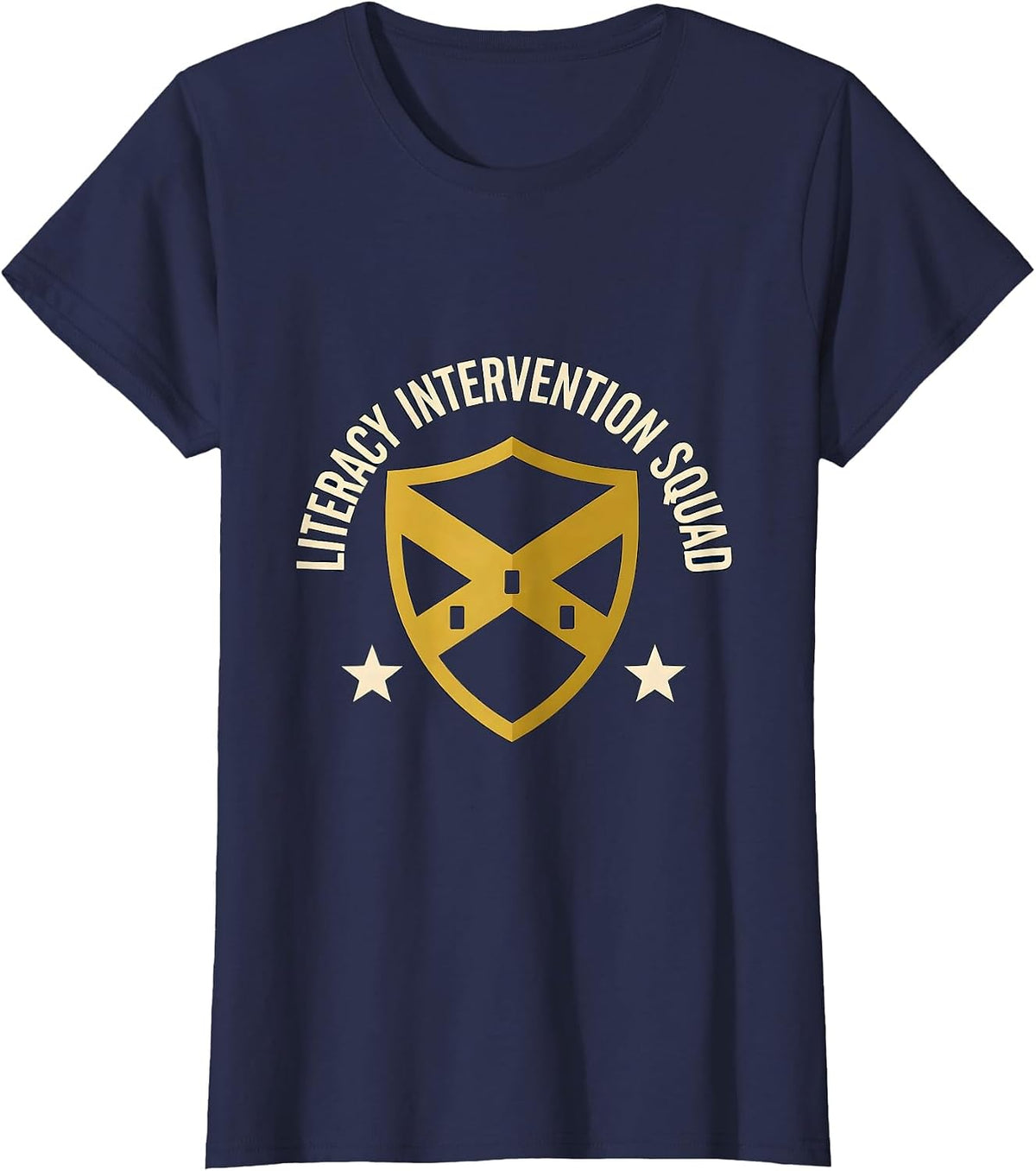 Women's Literacy Intervention Squad Reading Teacher Phonics Squad T-Shirt - Navy Blue