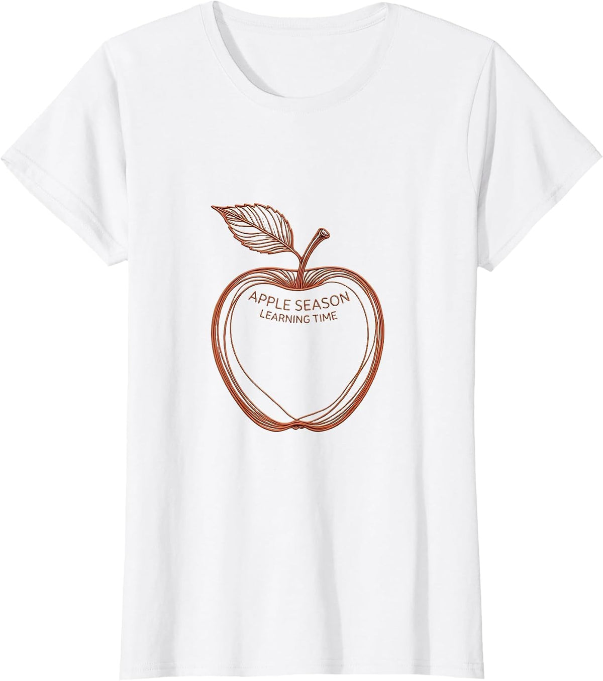 Apple Season Learning Time Fall Teacher Design T-Shirt - White