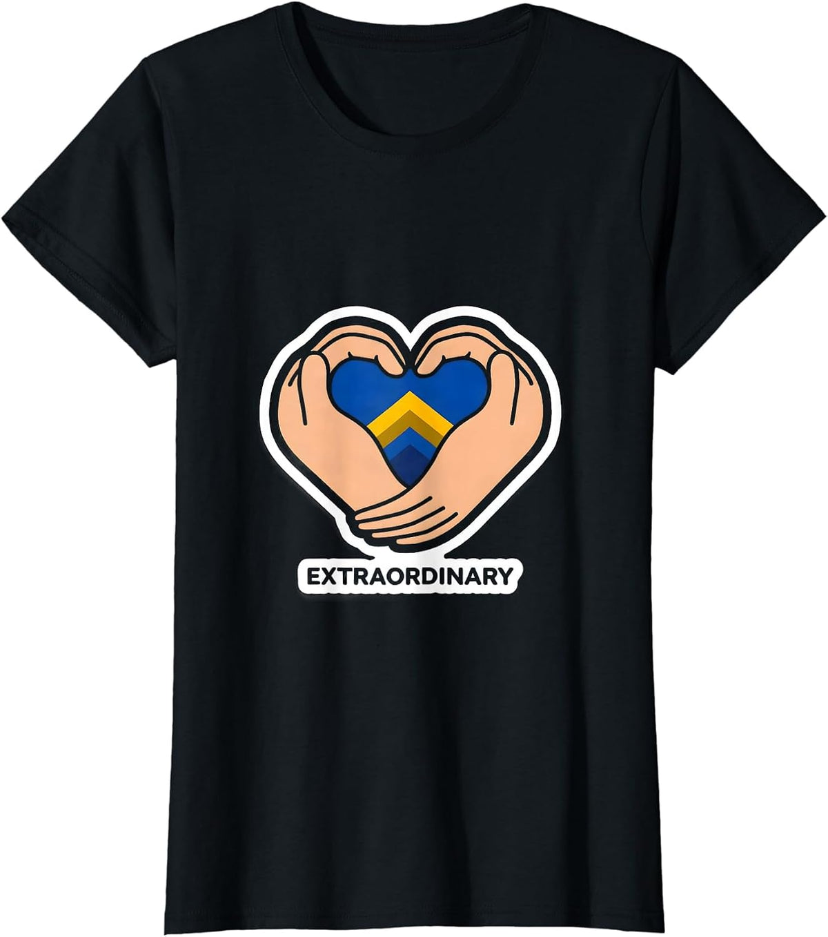 Extraordinary Heart Hands Down Syndrome Awareness Family T-Shirt - Black
