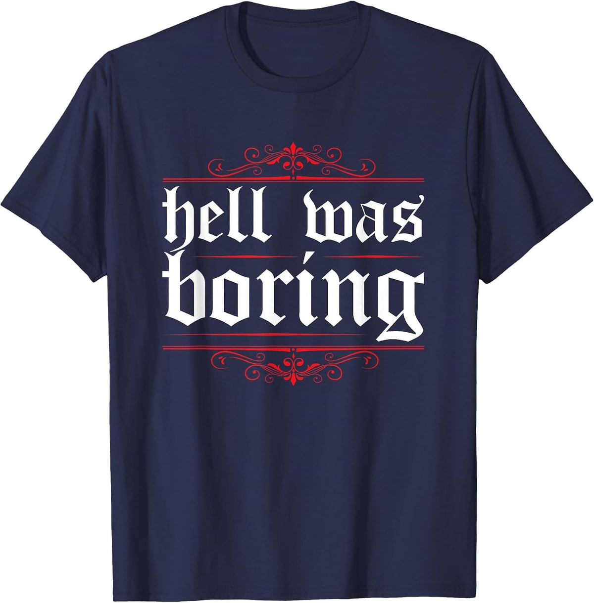 Hell was Boring Devil Soft Grunge Eboy Egirl Aesthetics T-Shirt - Navy Blue