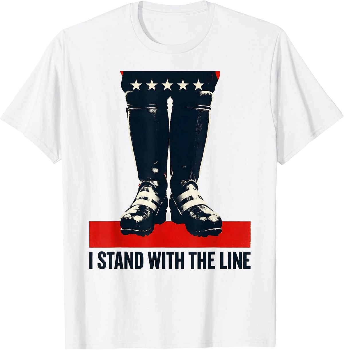Men's I Stand With The Line Firefighter Thin Red Line Tribute Gift T-Shirt - White