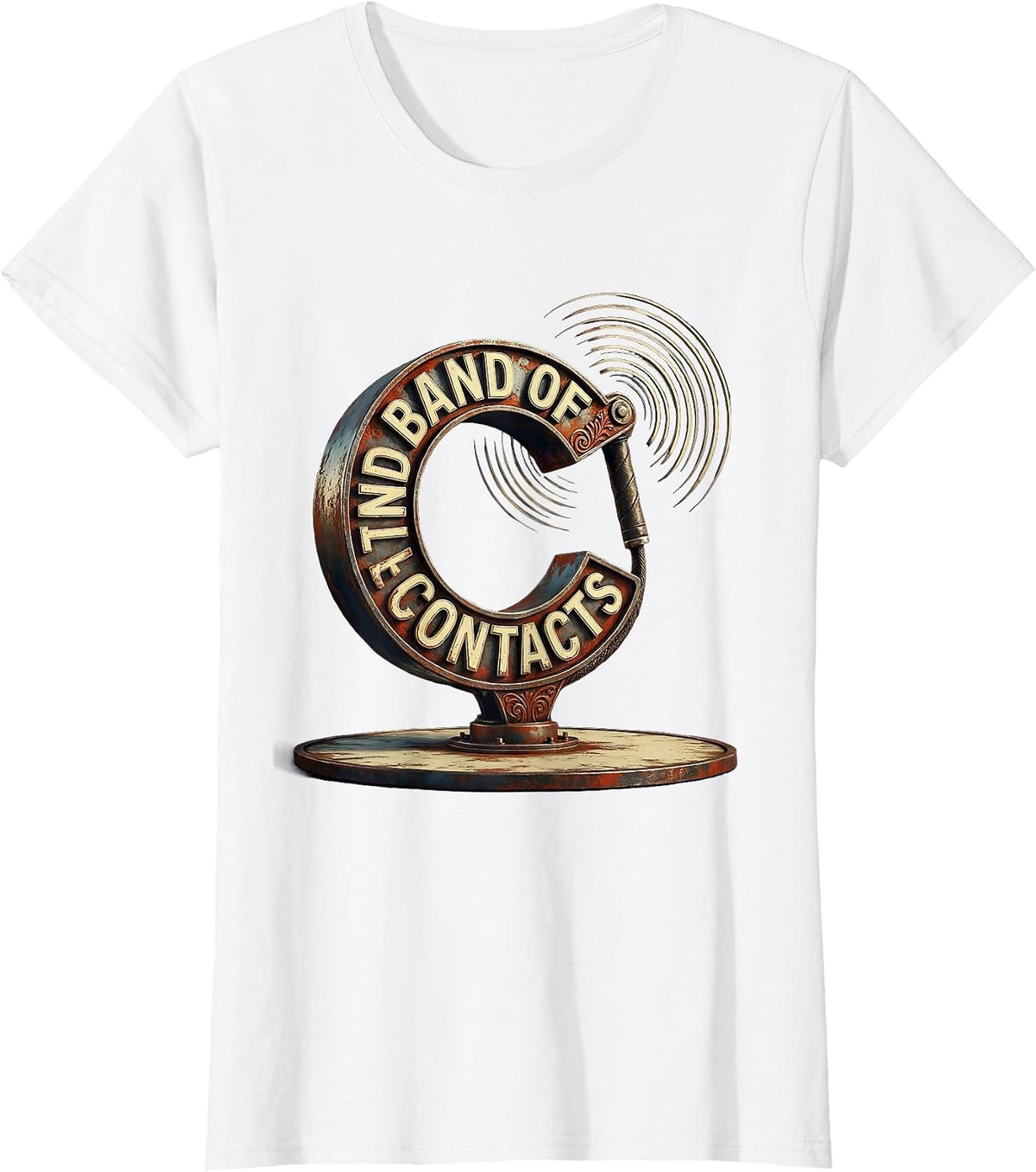 Women's Band Of Contacts Vintage Ham Radio Operator Nerdy Humor T-Shirt - White