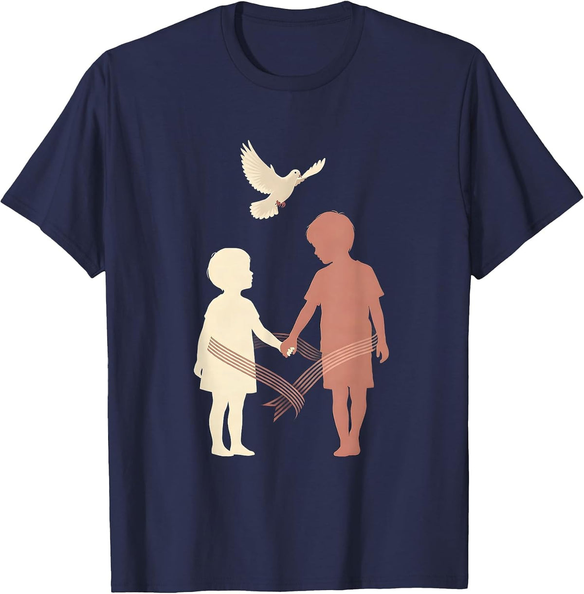 Down Syndrome Awareness Children Holding Hands T-Shirt - Navy Blue