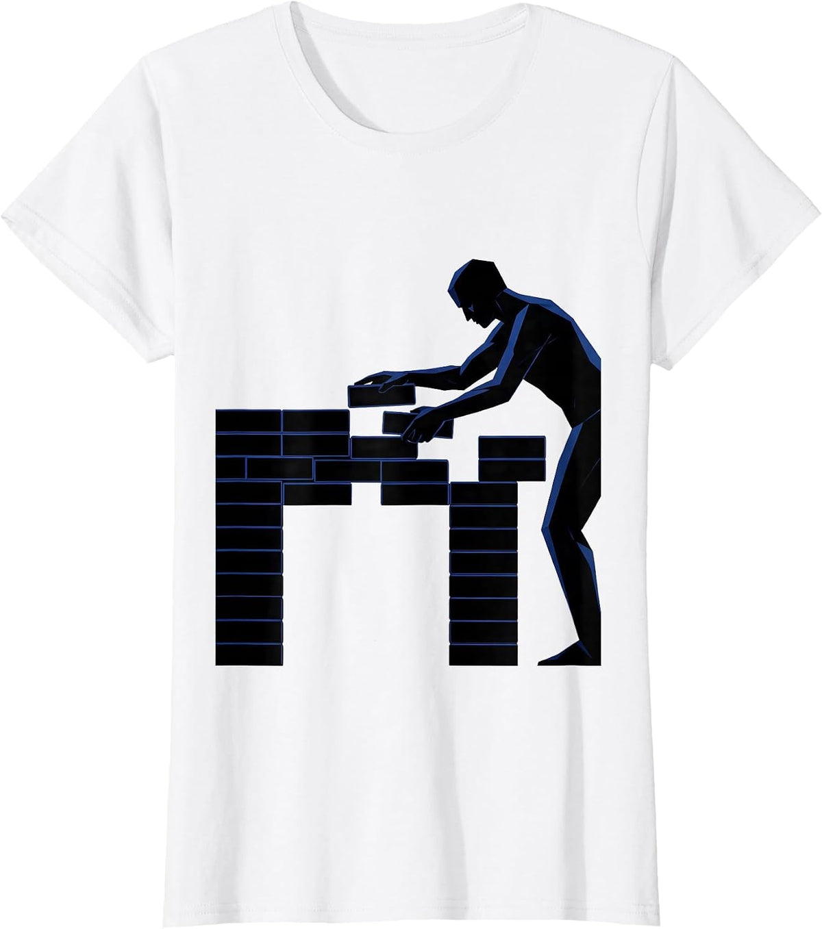 Bridge Builder Illustration Graphic Design T-Shirt - White