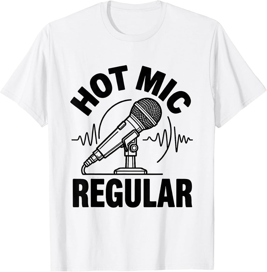 Men's Hot Mic Regular Funny EMS Paramedic First Responder T-Shirt - White