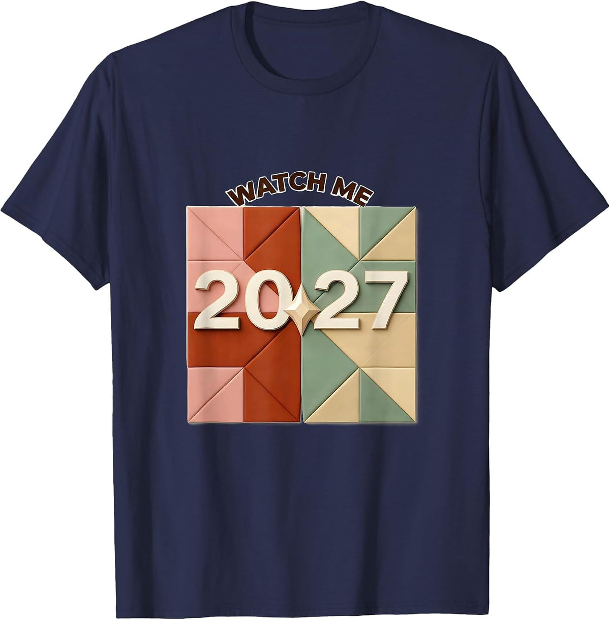 Men's Watch Me, 2027 Playful Festive New Year Eve Party Top T-Shirt - Navy Blue