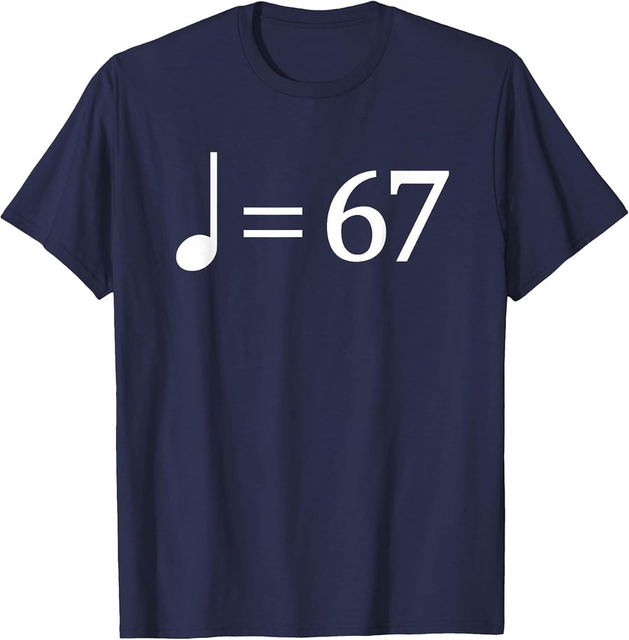 67 Music Meme Slang Musician Kids Funny Music Teacher T-Shirt - Navy Blue