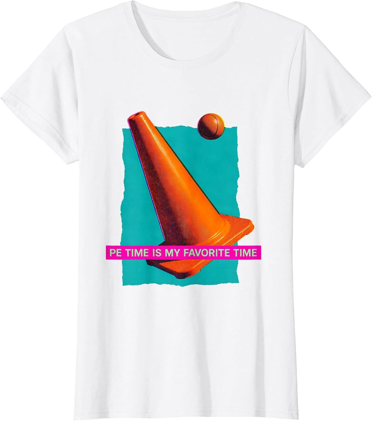 Women's PE Time Is My Favorite Time Funny PE Teacher Back To School T-Shirt - White