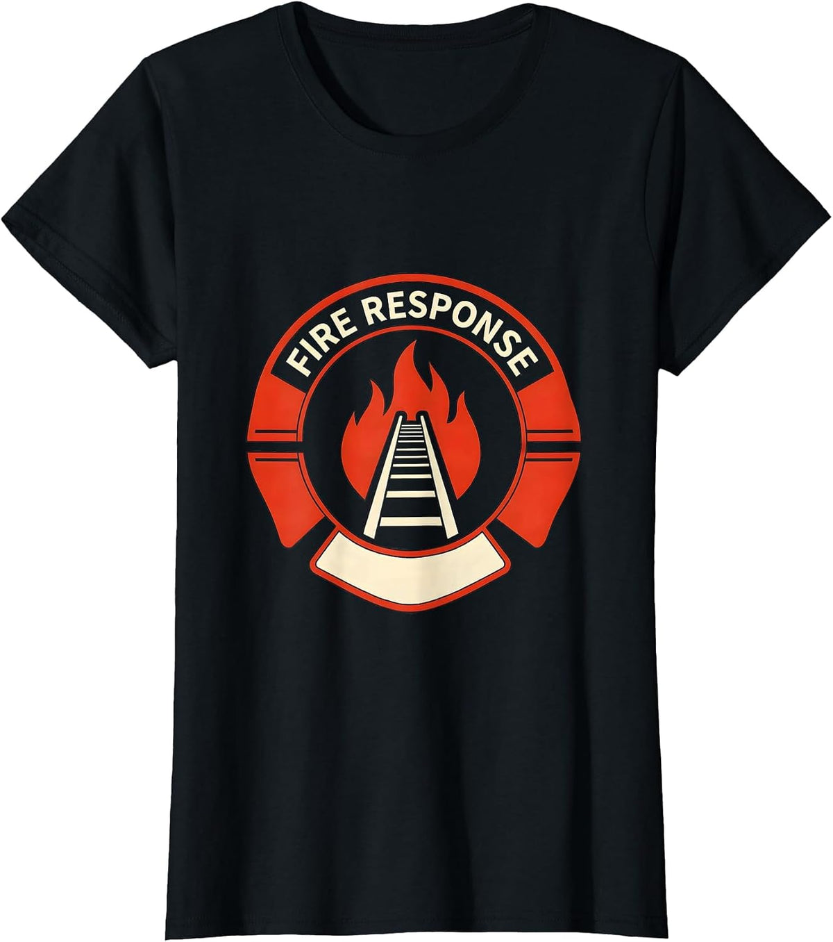 Women's Fire Response Funny Firefighter Humor Fire Department Pride T-Shirt - Black