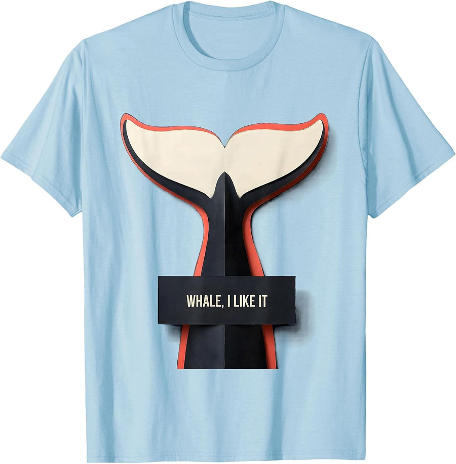 Men's Whale I Like It Funny Orca Whale Ocean Animal Humor T-Shirt - Baby Blue