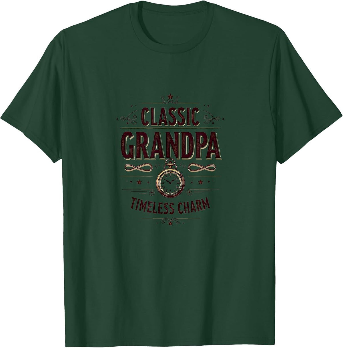 Classic Grandpa Timeless Charm Design T-Shirt - Dark Green