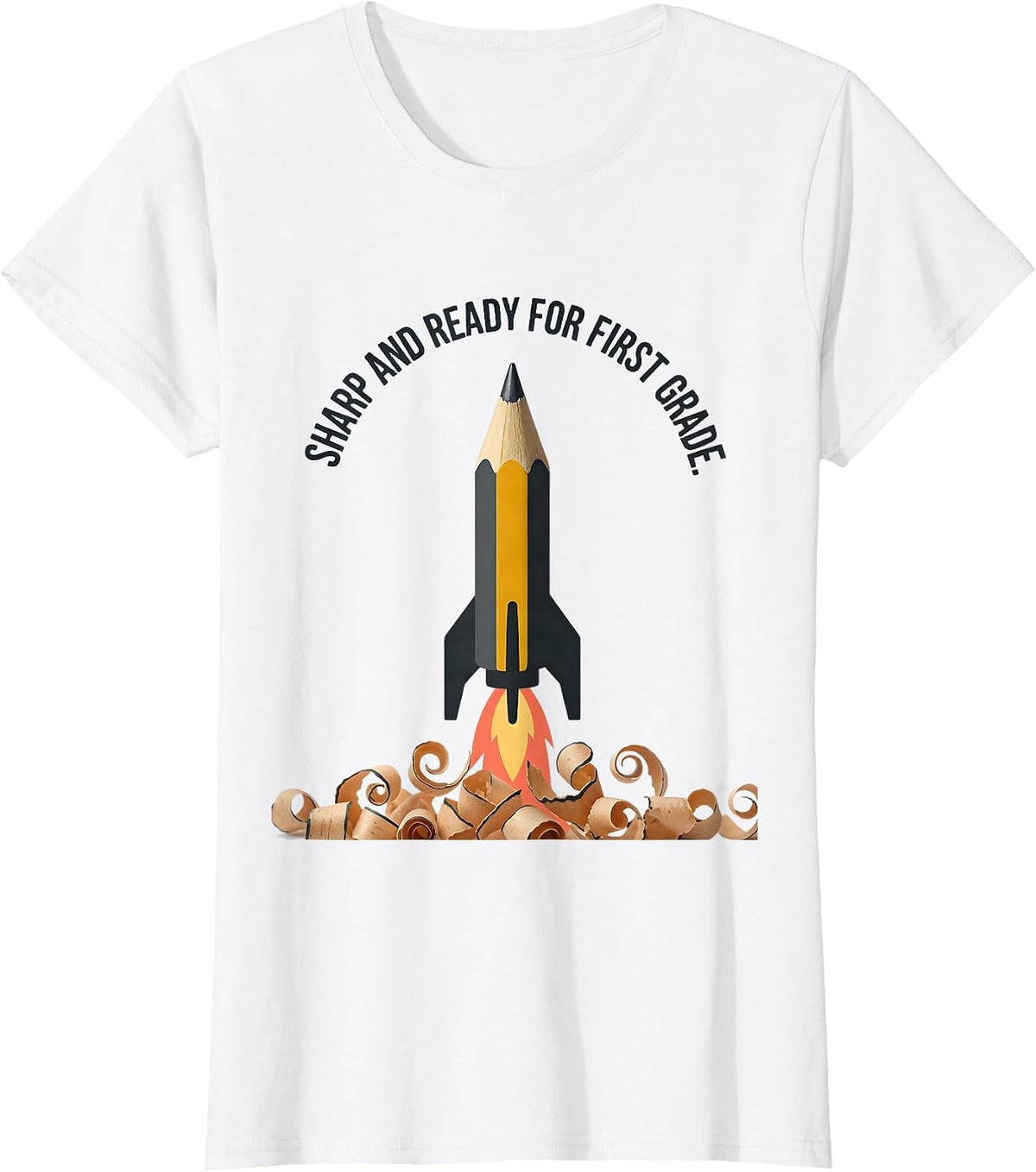 Women's Sharp And Ready For First Grade Cute Back To School Pencil T-Shirt - White