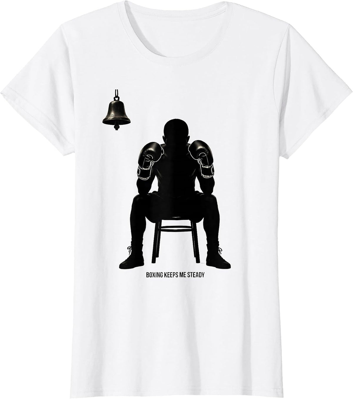 Women's Boxing Keeps Me Steady Silhouette Boxing Fan Gift T-Shirt - White