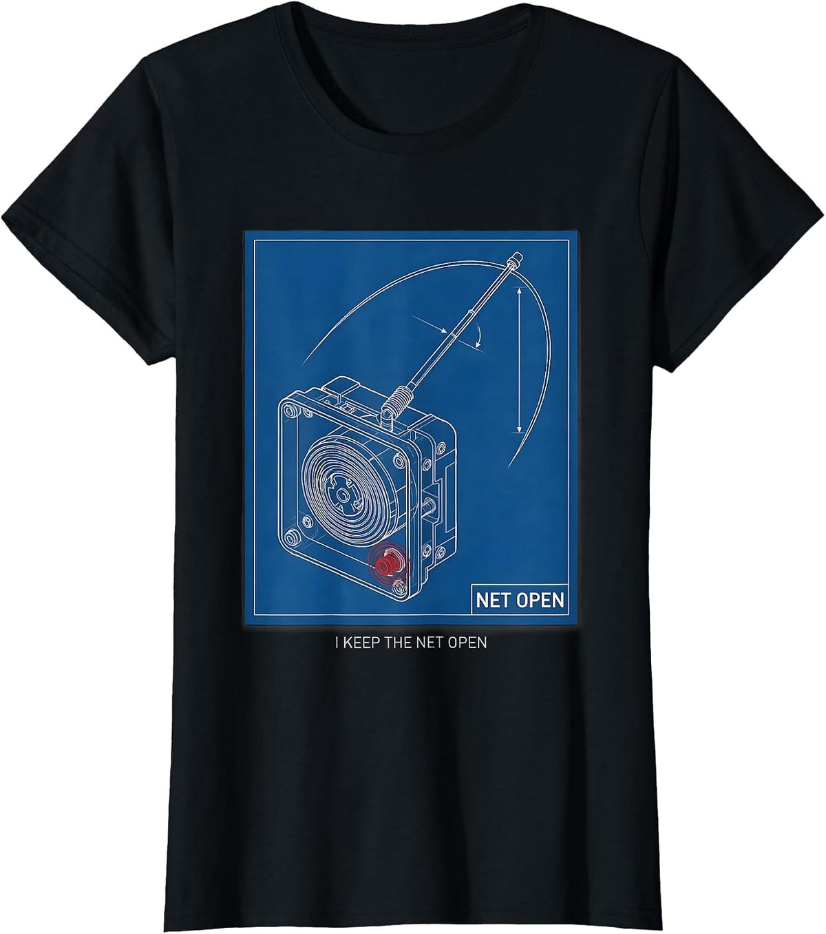 Women's I Keep The Net Open Funny Ham Radio Operator Hobbyist Gift T-Shirt - Black