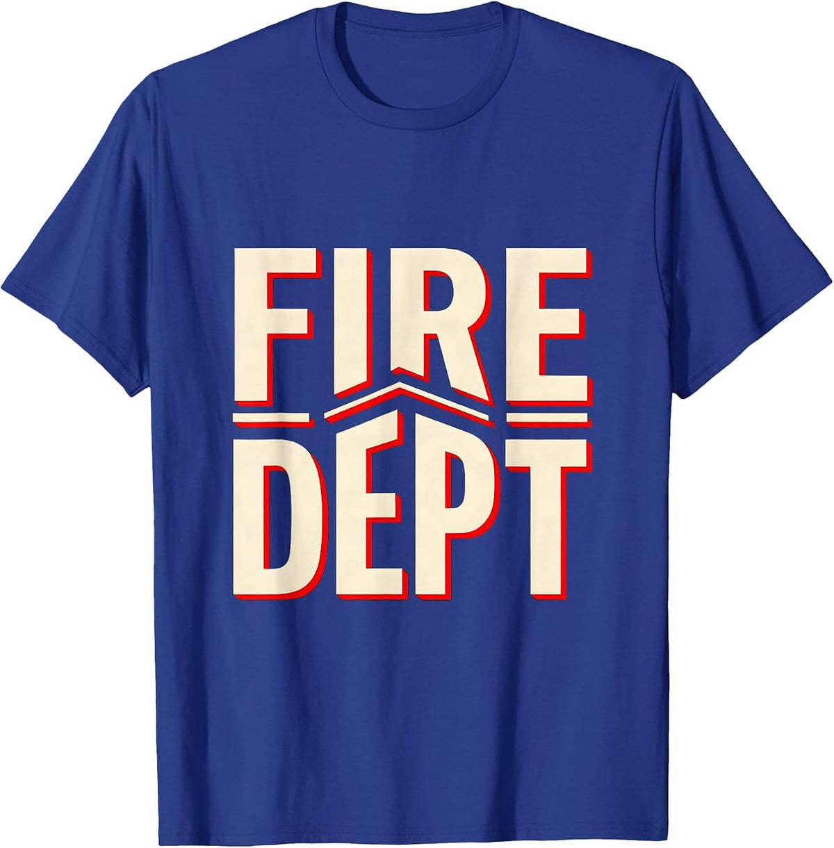 Fire Dept Minimalist Firefighter Badge Humor Occupation T-Shirt - Royal Blue