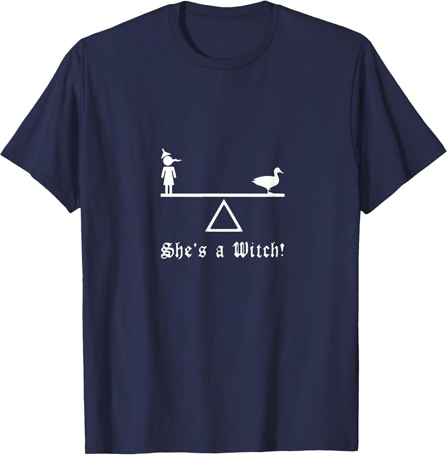 She's a Witch! Classic Movie Scene T-Shirt - Navy Blue