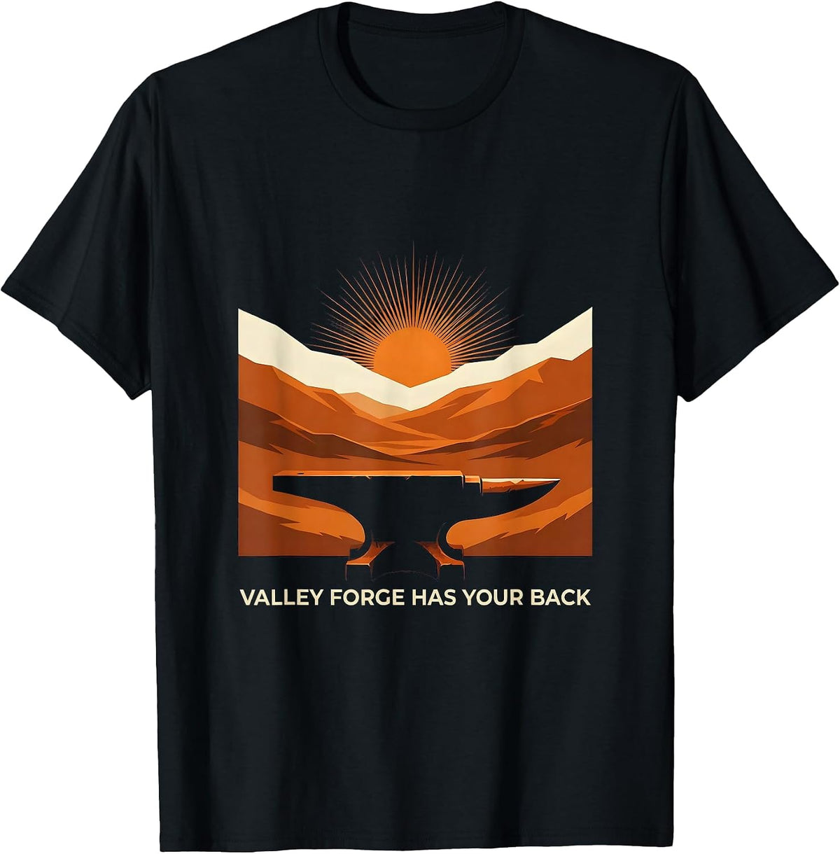 Men's Valley Forge Has Your Back Automotive Design T-Shirt - Black