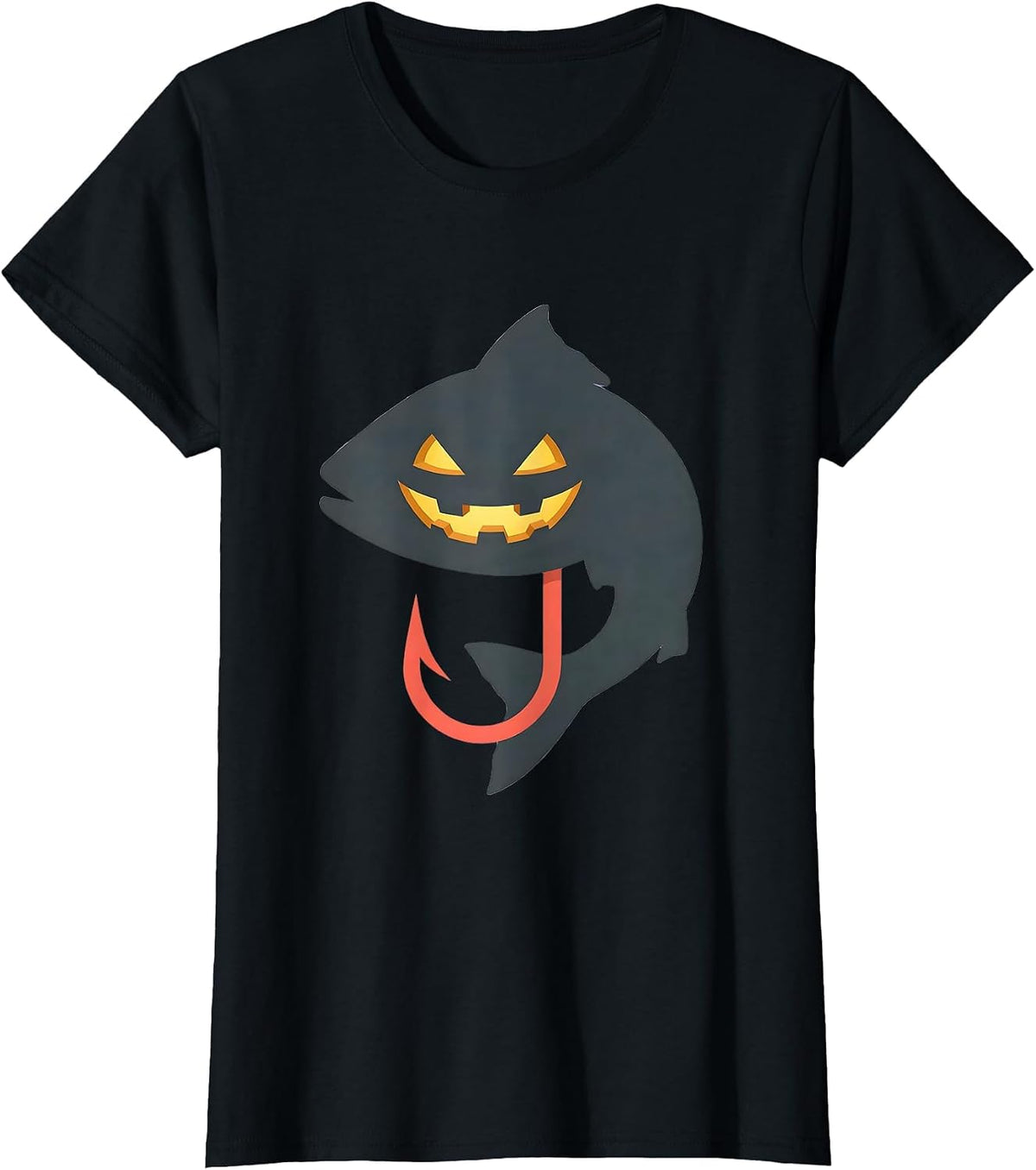 Catfish Skeleton Halloween Fishing Humor Funny T-Shirt - Black