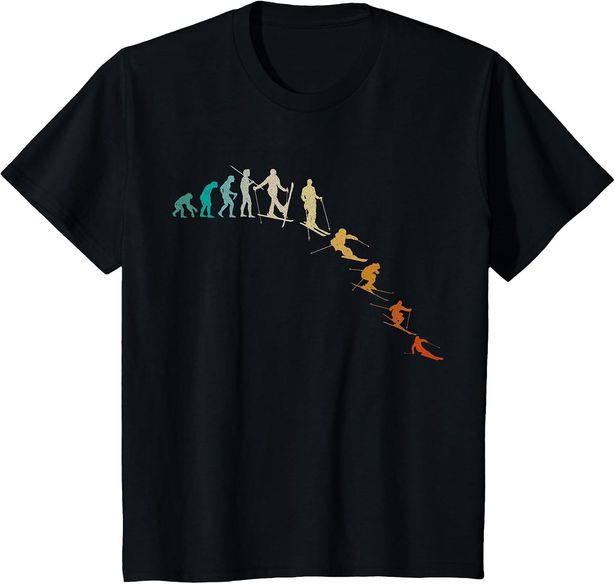 Evolution of Skiing T-Shirt - Black