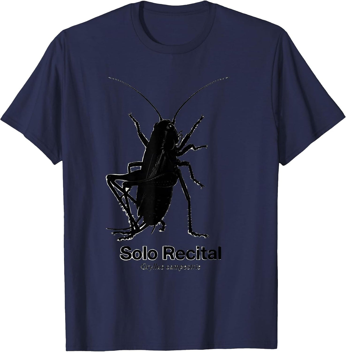 Solo Recital: Gryllus campestris Vintage Bug Music Lover T-Shirt - Navy Blue