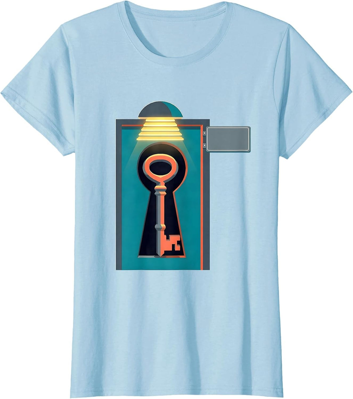 Interlocked Doorway Keyhole Realtor Humor Real Estate Agent T-Shirt - Baby Blue