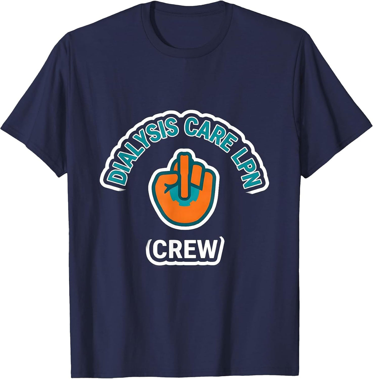 Dialysis Care LPN Crew Nephrology Nurse Renal Technician T-Shirt - Navy Blue