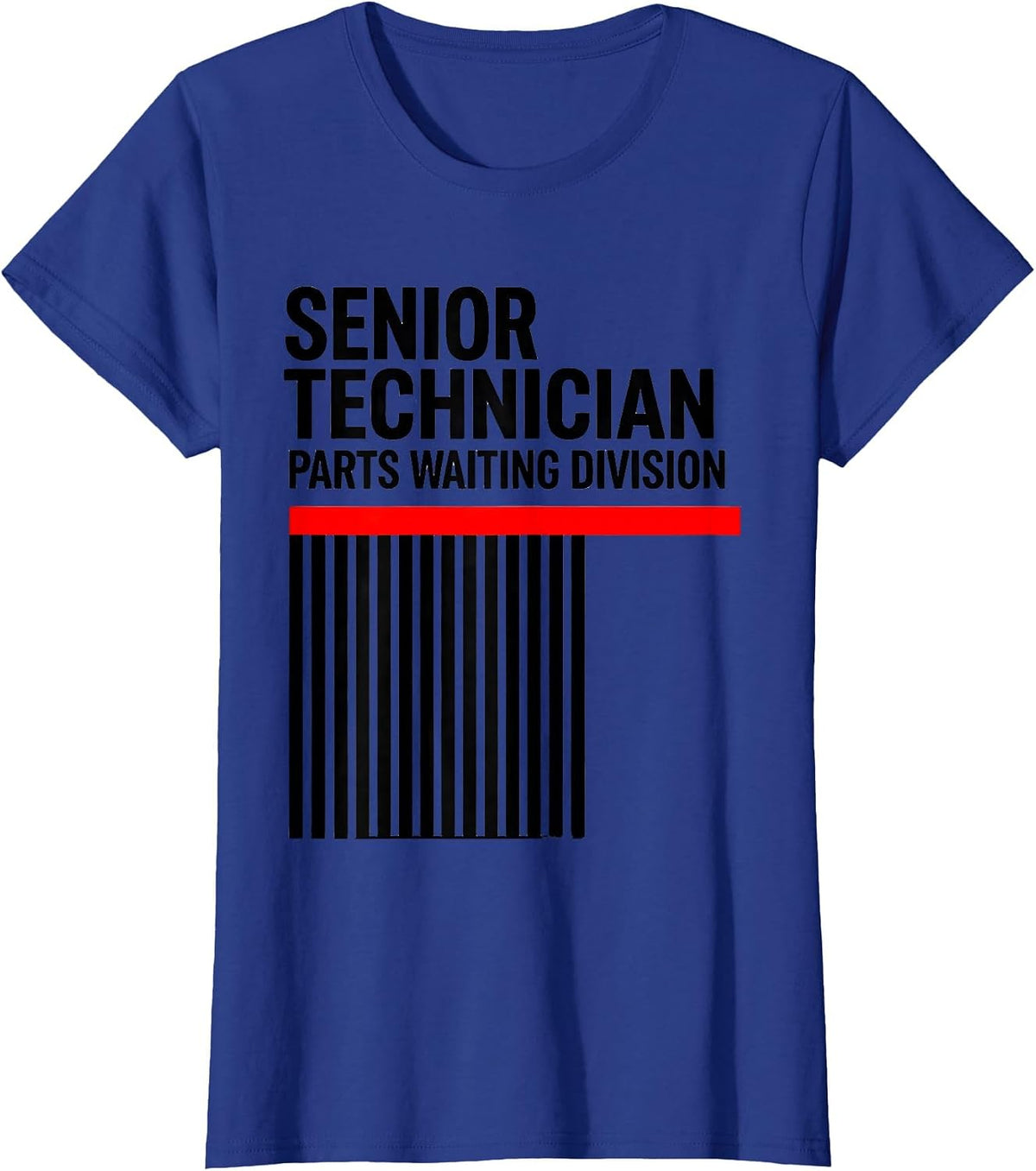 Women's Senior Technician Parts Waiting Division Funny Mechanic T-Shirt - Royal Blue