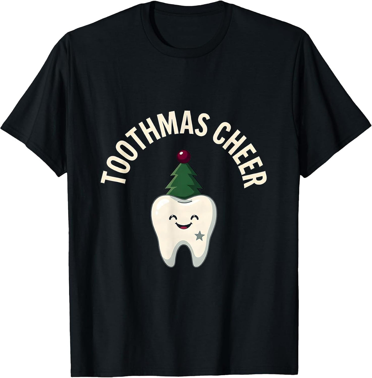 Men's Toothmas Cheer Funny Dental Christmas Dentist Dental T-Shirt - Black