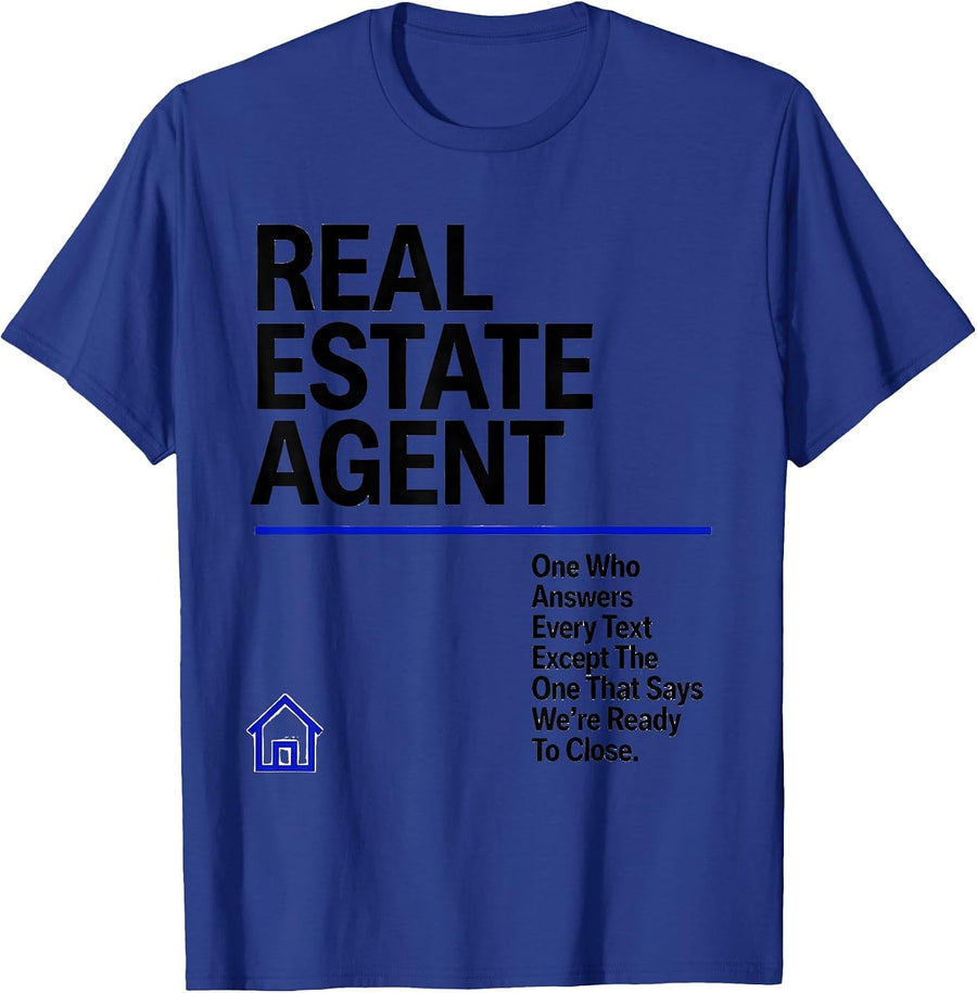 Real Estate Agent Definition Humor Gift T-Shirt - Royal Blue