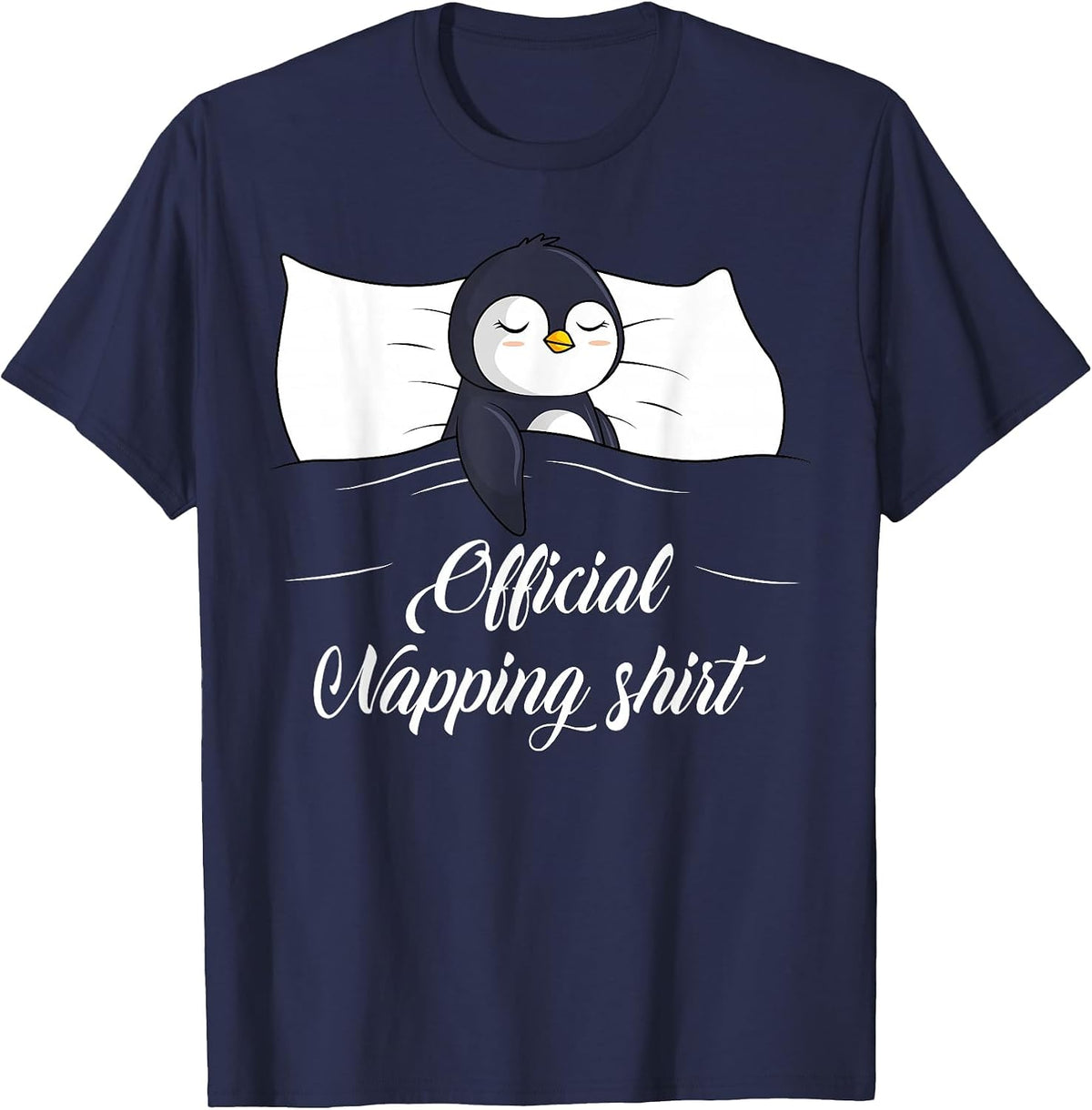 Official Nap Sleeping Penguin Pyjamas for Penguin Lovers T-Shirt - Navy Blue