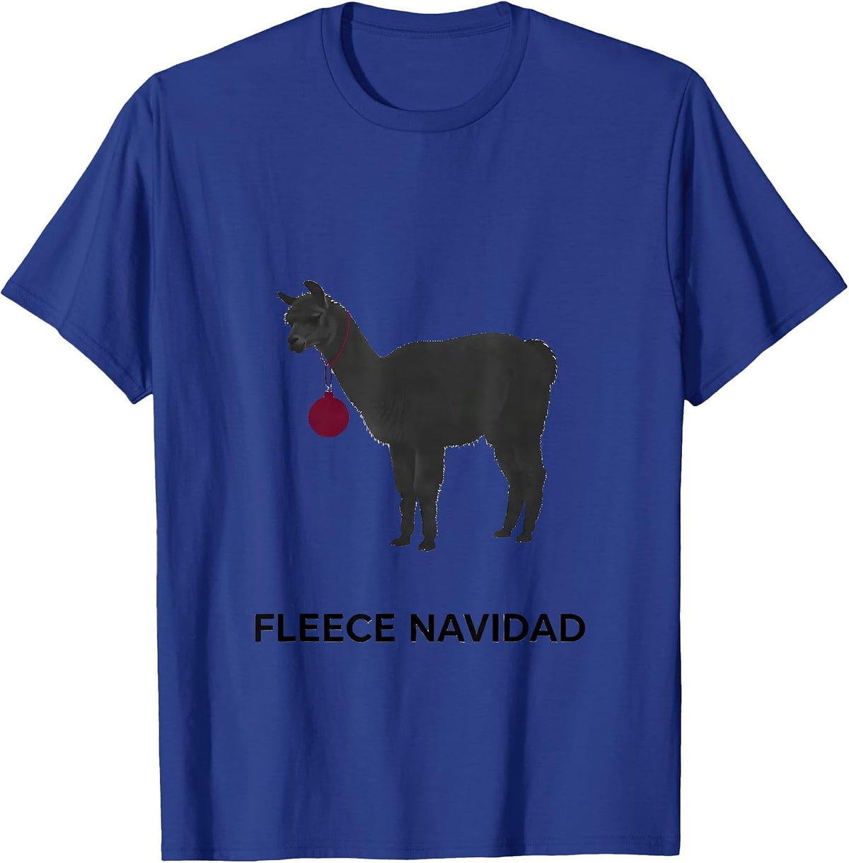Men's Llama Slouch Funny Christmas Pun Fleece Navidad Gift T-Shirt - Royal Blue