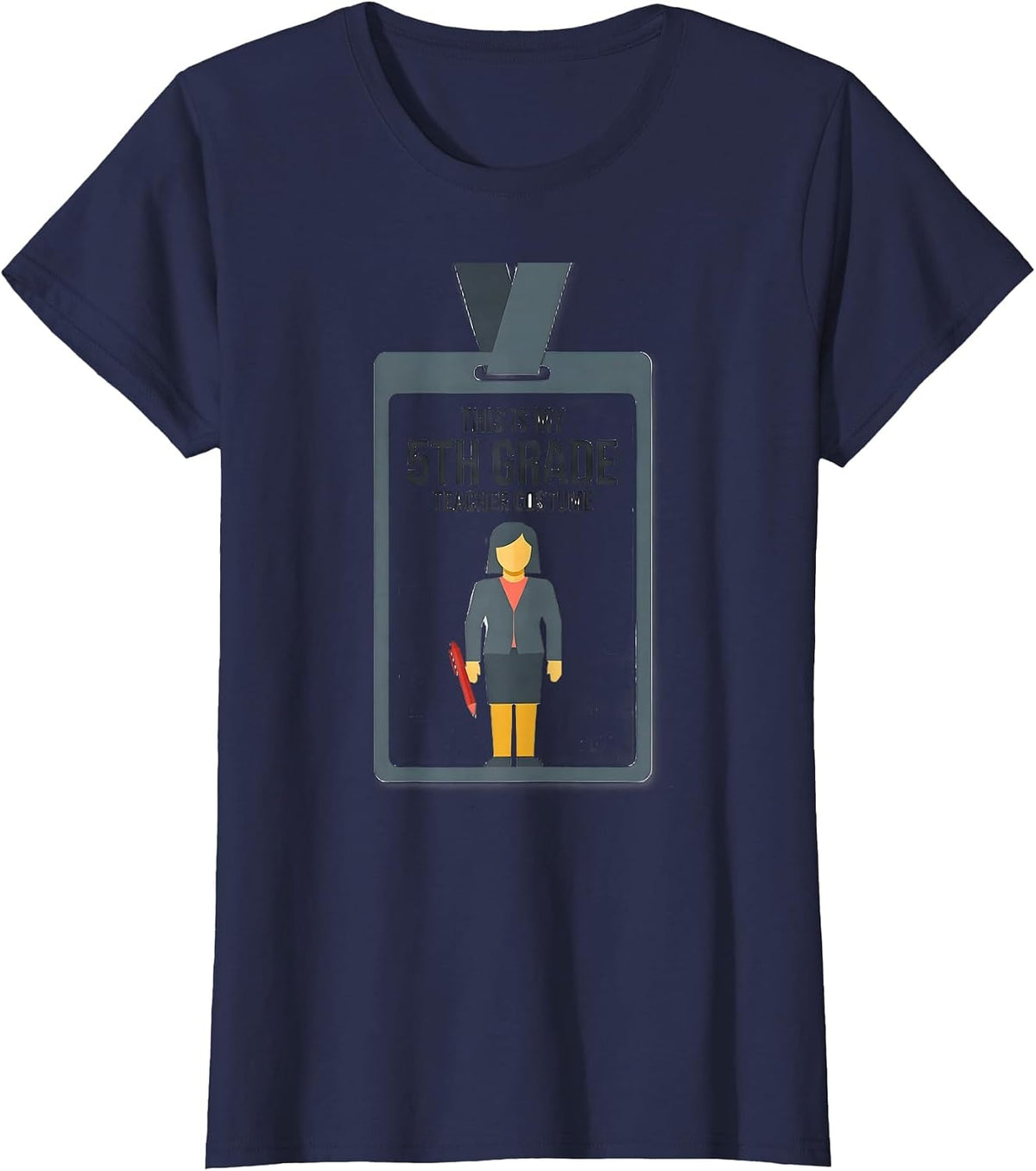 Women's This Is My 5th Grade Teacher Costume Funny Halloween School T-Shirt - Navy Blue