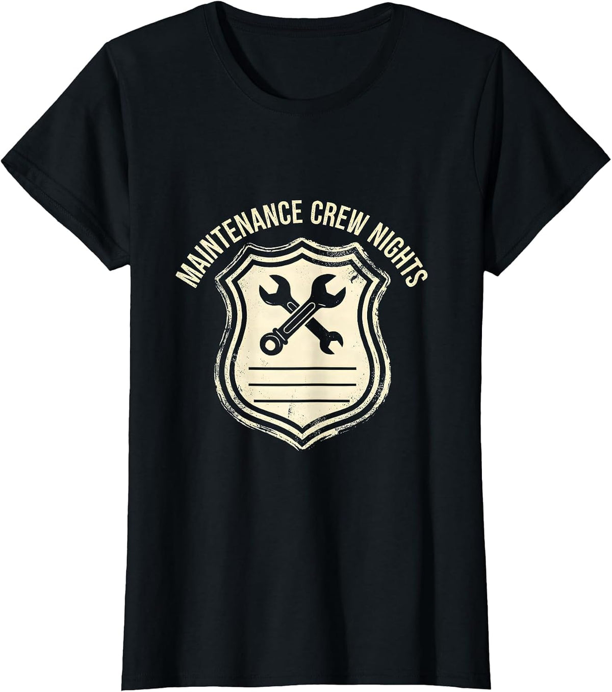 Maintenance Crew Nights Rubber Stamp Maintenance Technician T-Shirt - Black