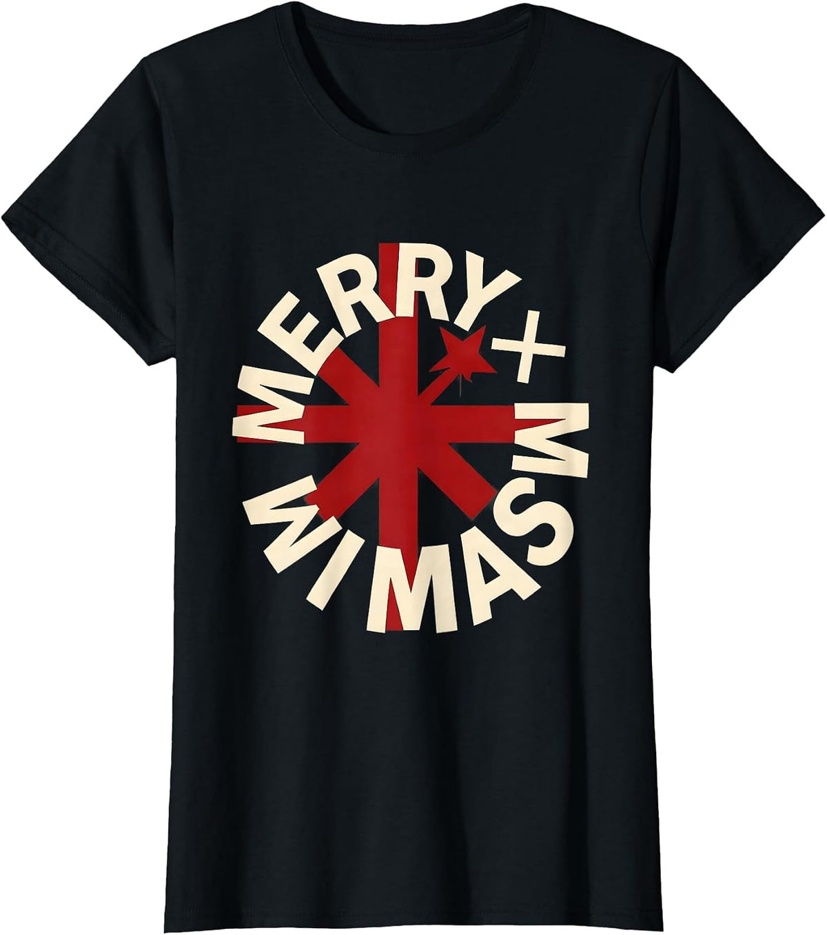 MERRY ×MAS Math Teacher Christmas Pun Humor T-Shirt - Black
