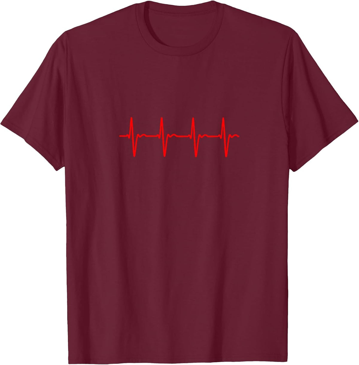 Pqrst, EKG, ECG Wave T-Shirt - Burgundy