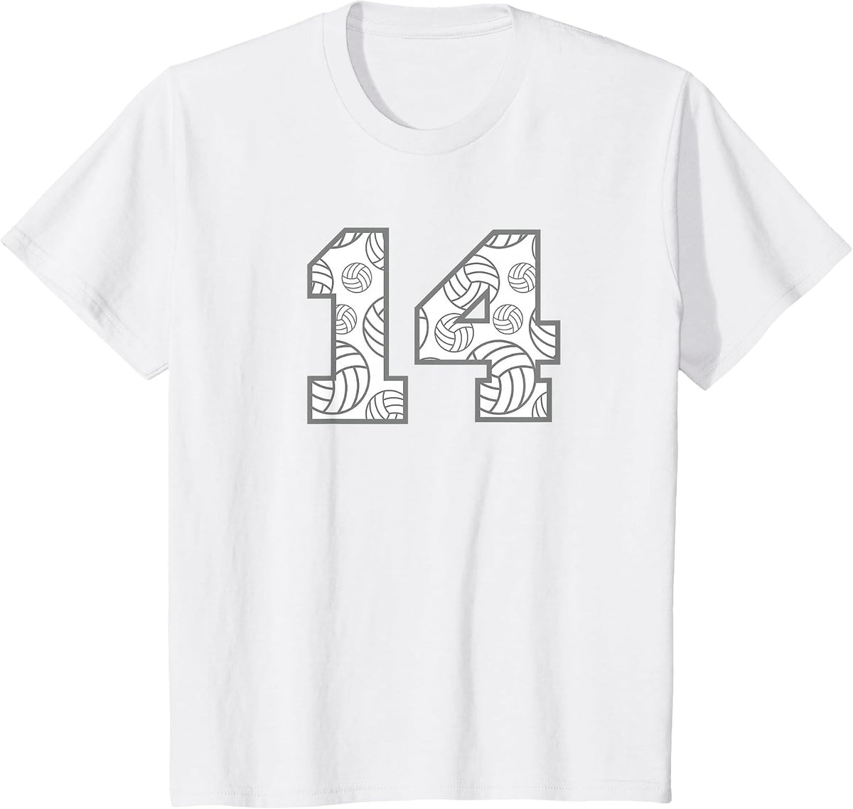 Volleyball #14 Player Number 14 T-Shirt - White