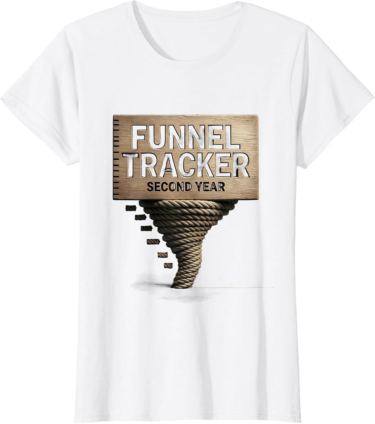 Women's Funnel Tracker Second Year Bold Storm Chaser Tornado T-Shirt - White