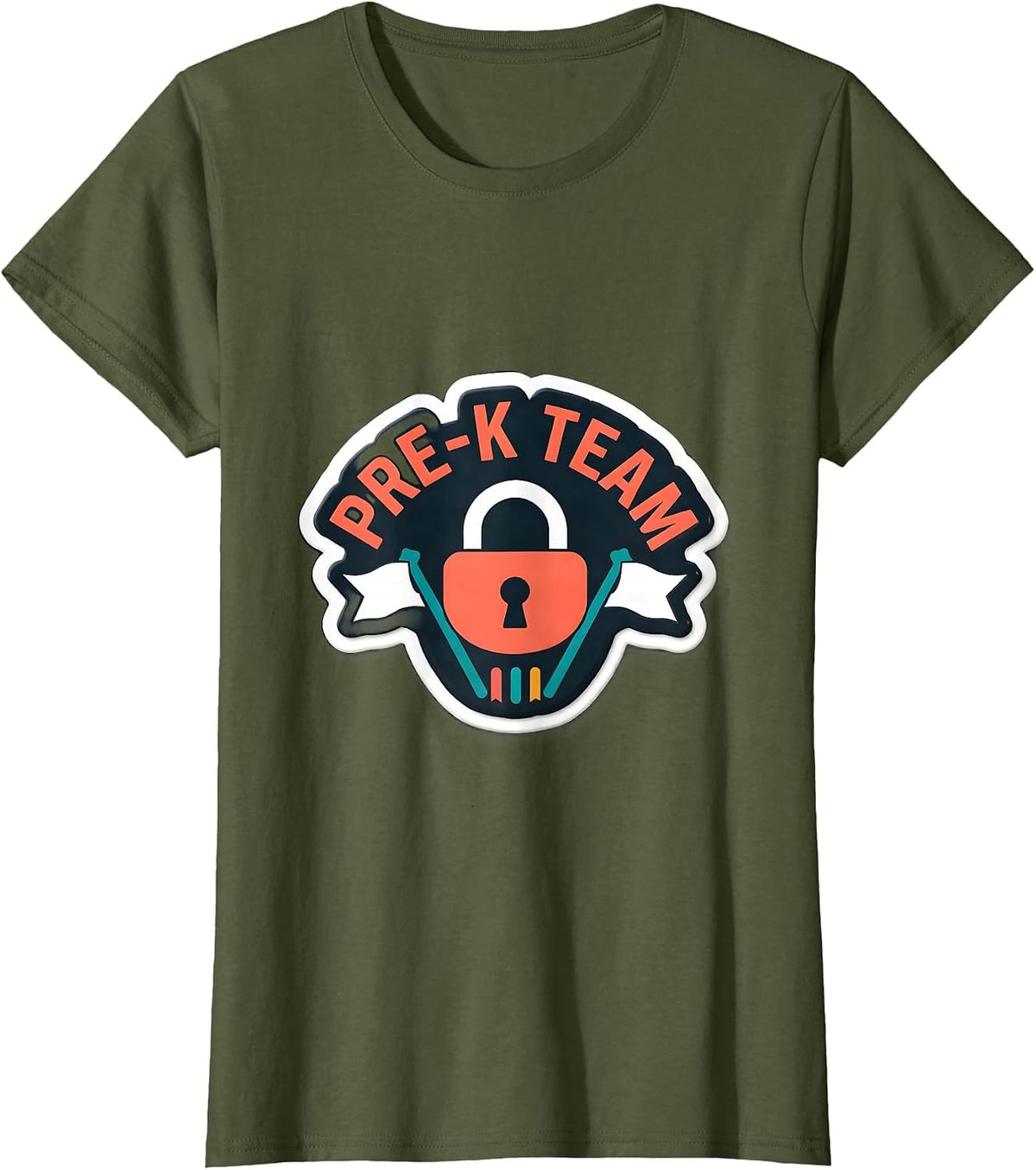Women's Pre-K Team Cute Pre-Kindergarten Back to School First Day T-Shirt - Olive Green