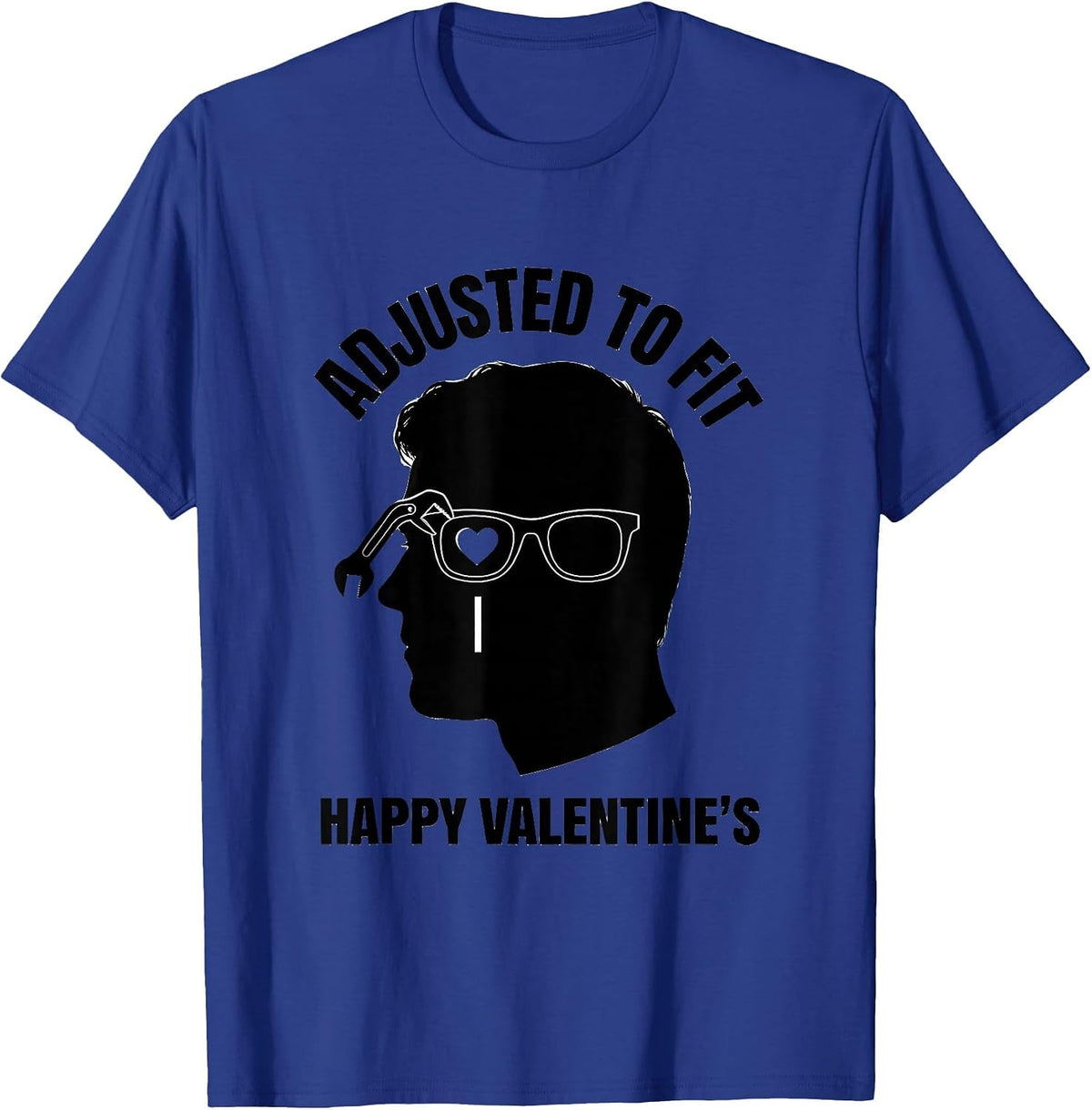Men's Adjusted To Fit Happy Valentine's Optometrist Eye-Care Humor T-Shirt - Royal Blue