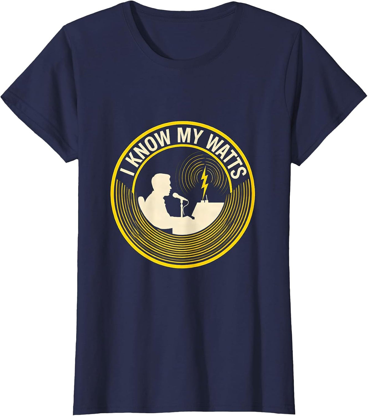 Women's I Know My Watts Ham Radio Operator Hobbyist Pride Humor T-Shirt - Navy Blue