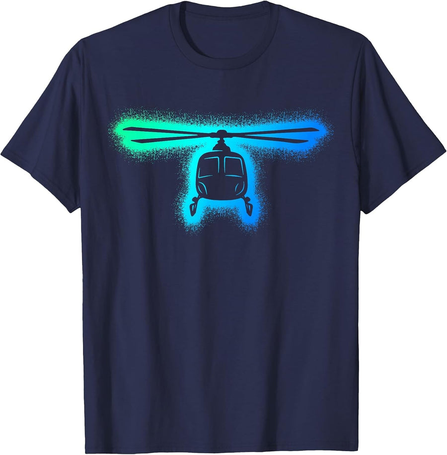 Helicopters Aviation Kids Men Boys Helicopter Pilot T-Shirt - Navy Blue