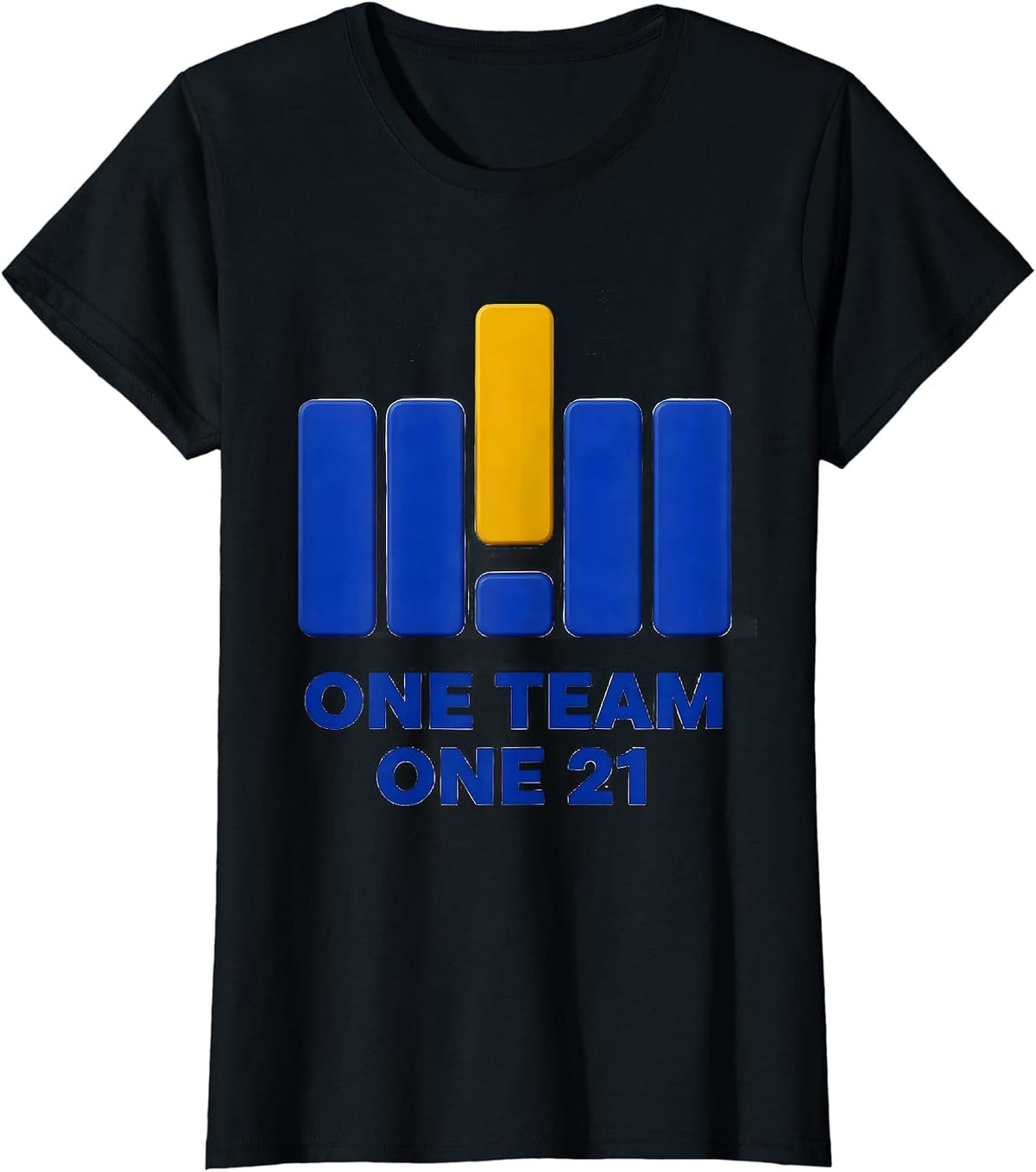 One Team One 21 Heartfelt Down Syndrome Awareness Family T-Shirt - Black