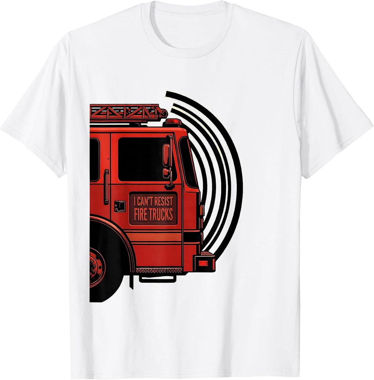 Men's I Can't Resist Fire Trucks Funny Firefighter Humor Gift T-Shirt - White