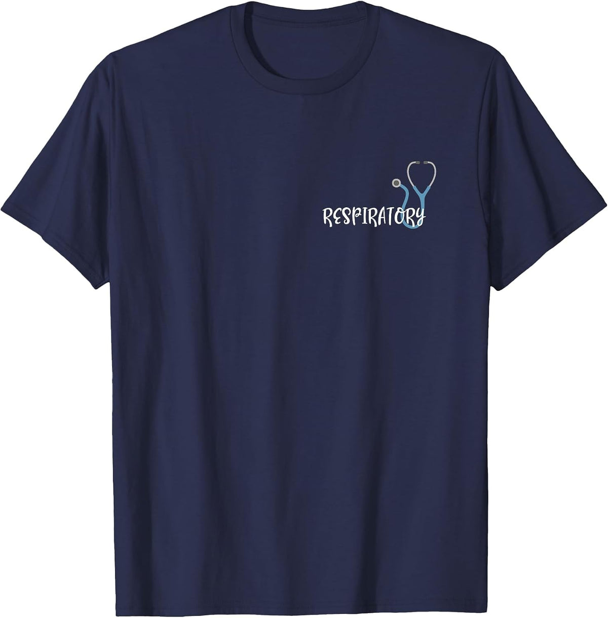 Respiratory Therapist Therapy Stethoscope Design RRT T-Shirt - Navy Blue