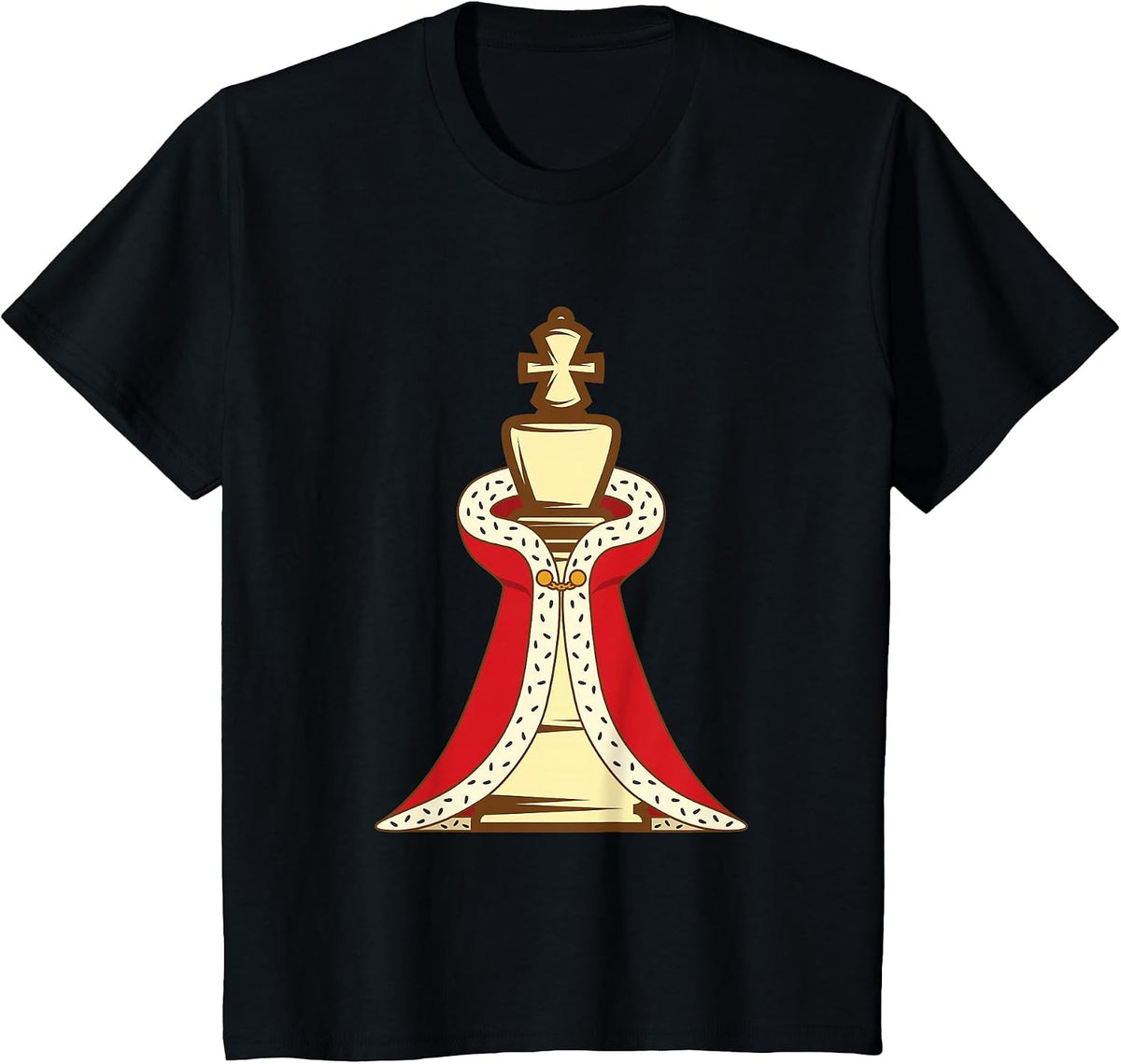 Chess Piece King with Cape T-Shirt - Black