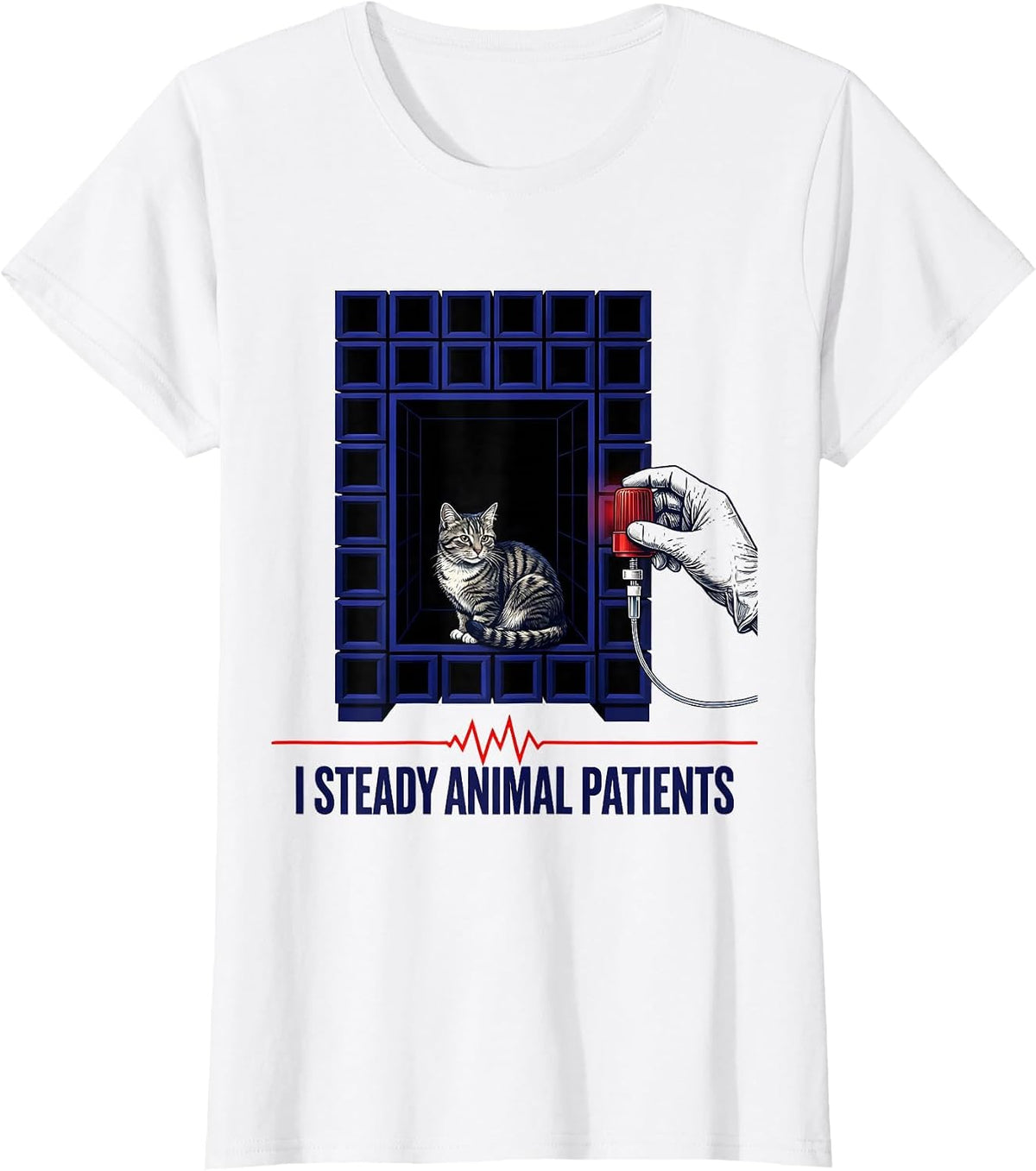 I Steady Animal Patients Geometric Vet Tech Veterinary Humor T-Shirt - White