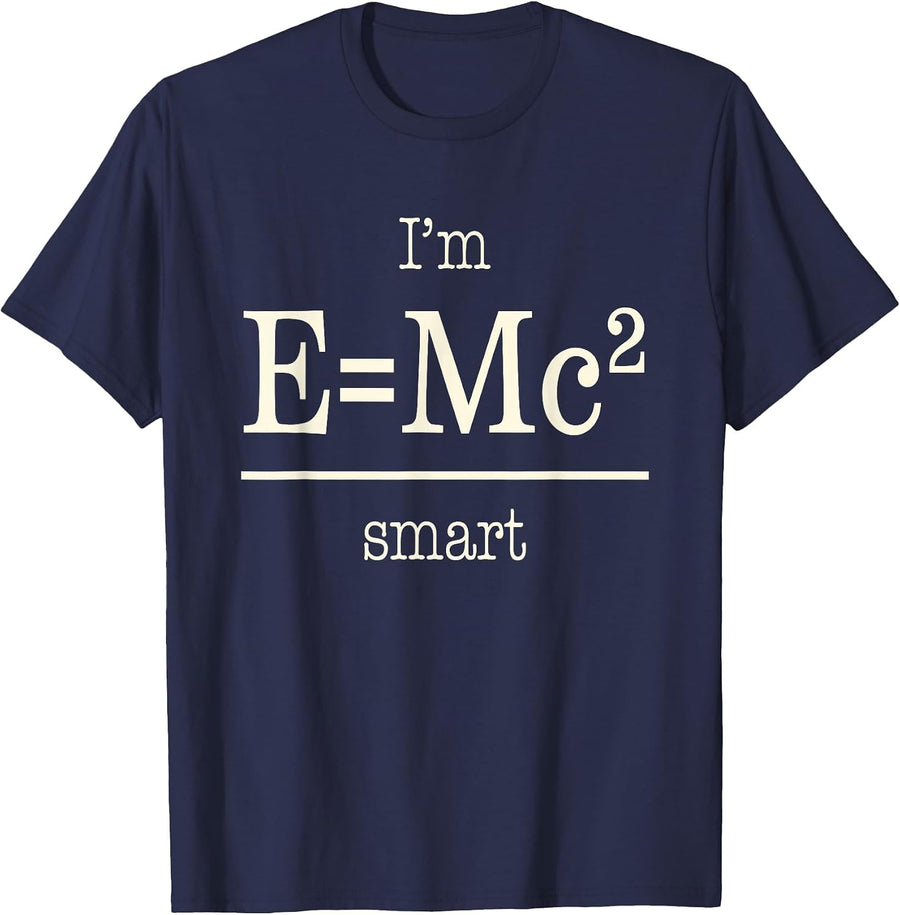 Funny Math Pun I'm Relatively Smart Math Nerd Einstein T-Shirt - Navy Blue