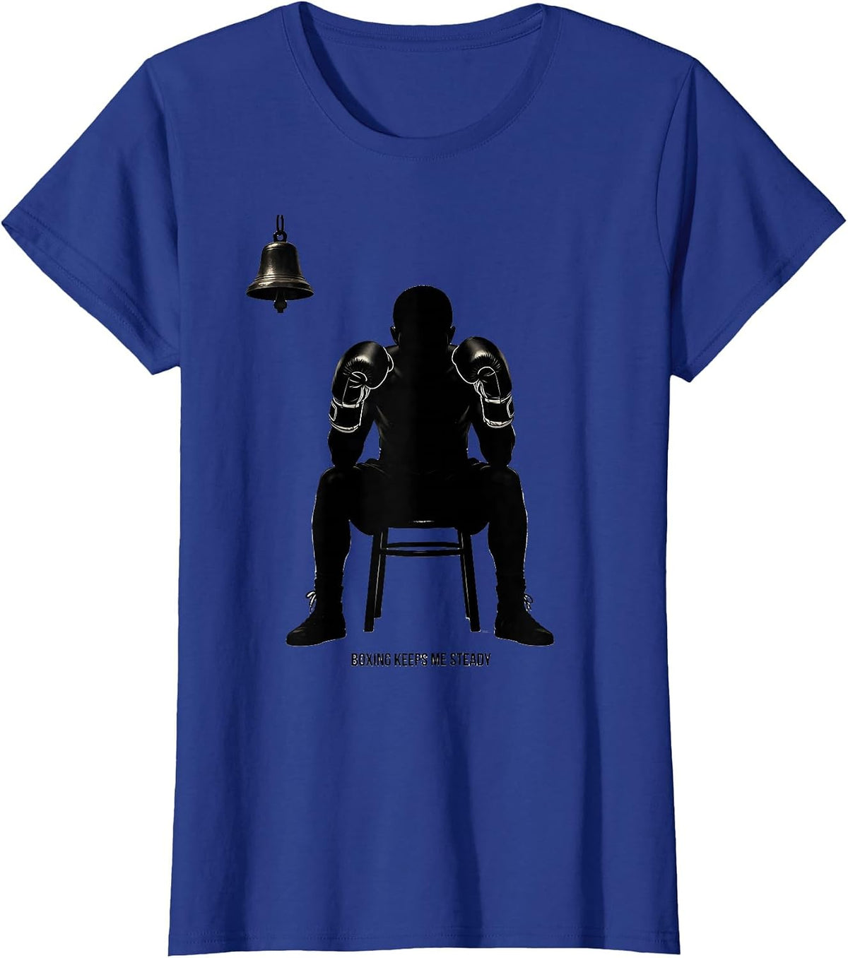Women's Boxing Keeps Me Steady Silhouette Boxing Fan Gift T-Shirt - Royal Blue