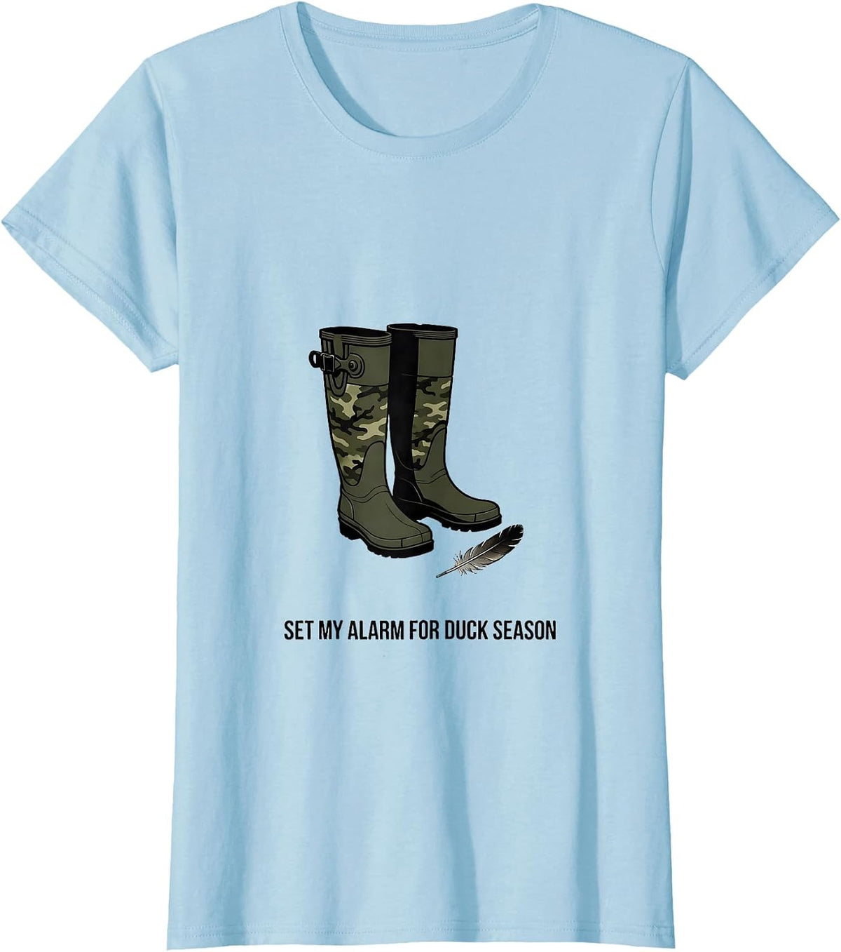 Set My Alarm For Duck Season Camo Hunting Youth Waterfowl T-Shirt - Baby Blue